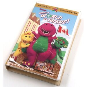 Barney What A World We Share! Classic Collection VHS Video Tape - Clamshell Case